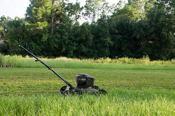 Can you mow wet grass in San Marcos, CA